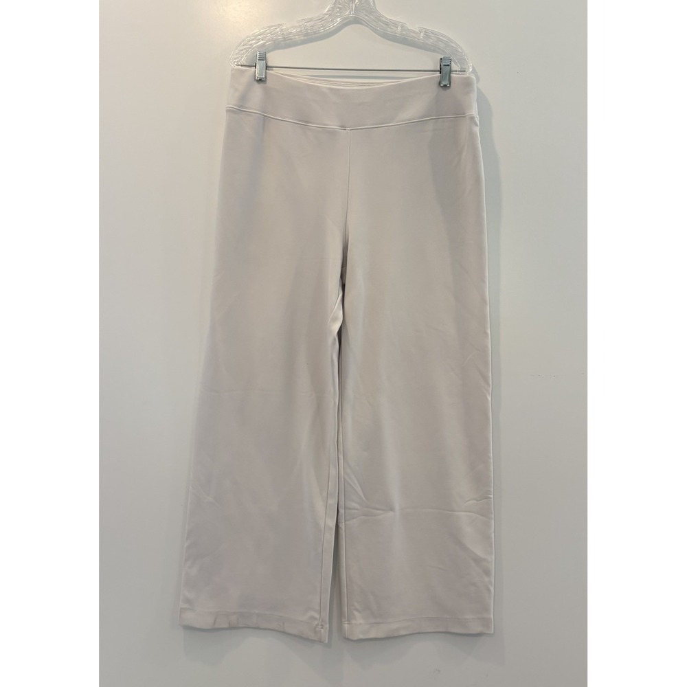 Boston Proper Womens Large White Wide Leg Stretch Pull On Pants RN 90674